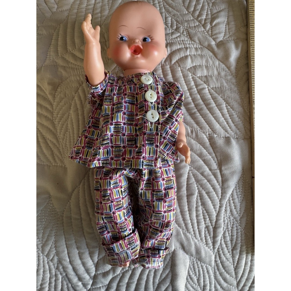 Vintage Doll Plastic With Rubber Head 12"